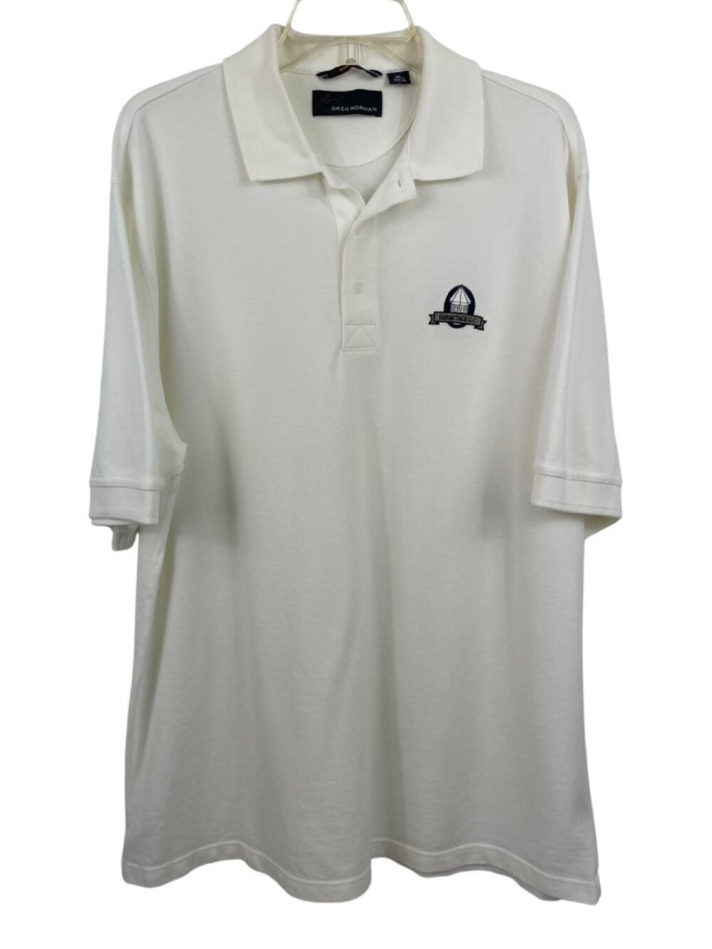 Greg Norman Hermitage CC White Short Sleeve Polo Shirt Mens Size XL